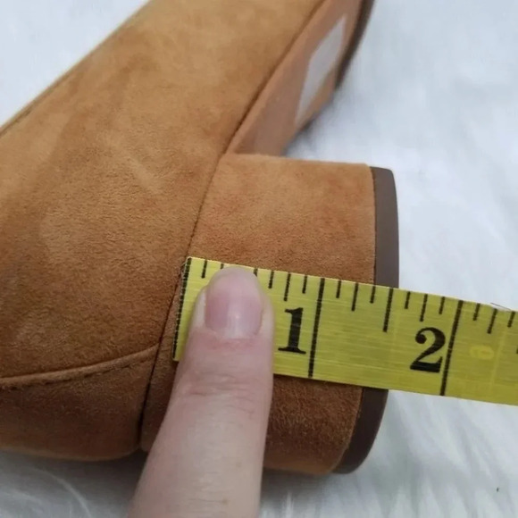 NWOT Yosi  Samra Suede Mustard Yellow Heels 9 - Picture 6 of 10